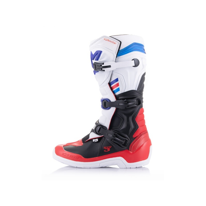 Мотокрос ботуши Alpinestars TECH 3 бяло-черно-синьо-червено