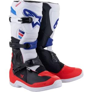 Мотокрос ботуши Alpinestars TECH 3 бяло-черно-синьо-червено
