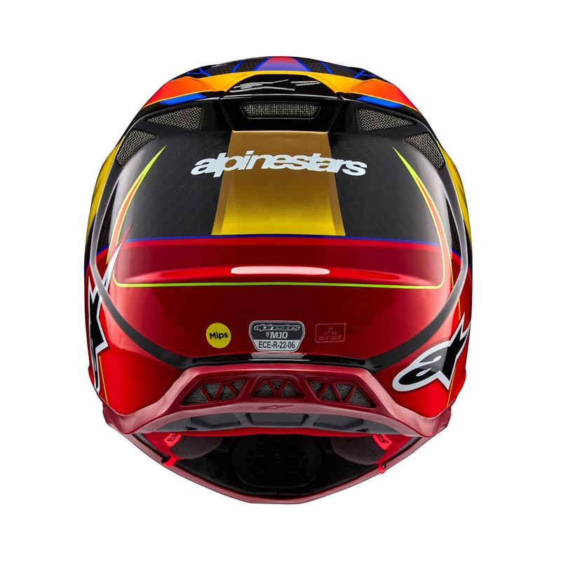 Каска за мотокрос Alpinestars Supertech S-M10 Era в златисто-червен цвят