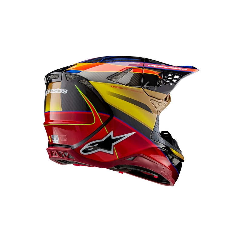 Каска за мотокрос Alpinestars Supertech S-M10 Era в златисто-червен цвят