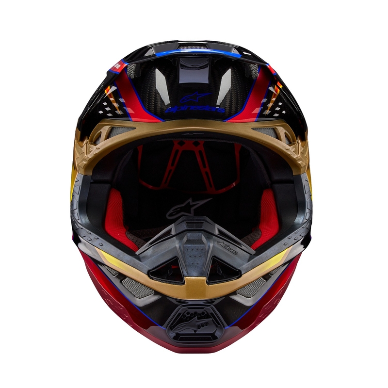 Каска за мотокрос Alpinestars Supertech S-M10 Era в златисто-червен цвят