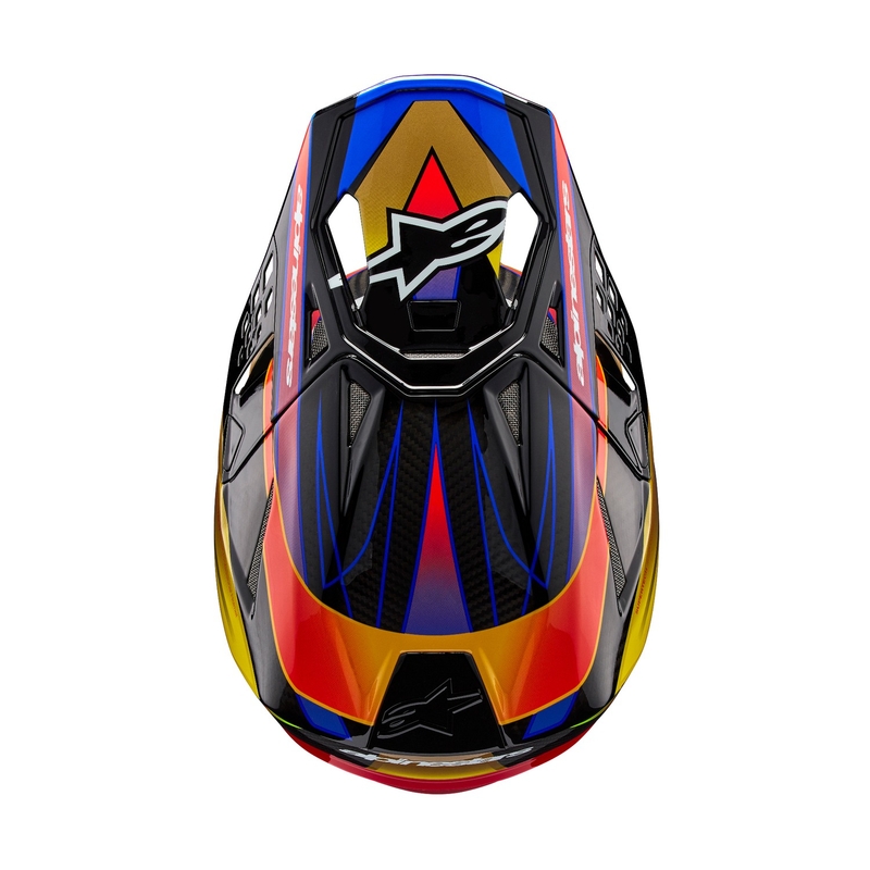 Каска за мотокрос Alpinestars Supertech S-M10 Era в златисто-червен цвят