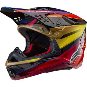 Каска за мотокрос Alpinestars Supertech S-M10 Era в златисто-червен цвят