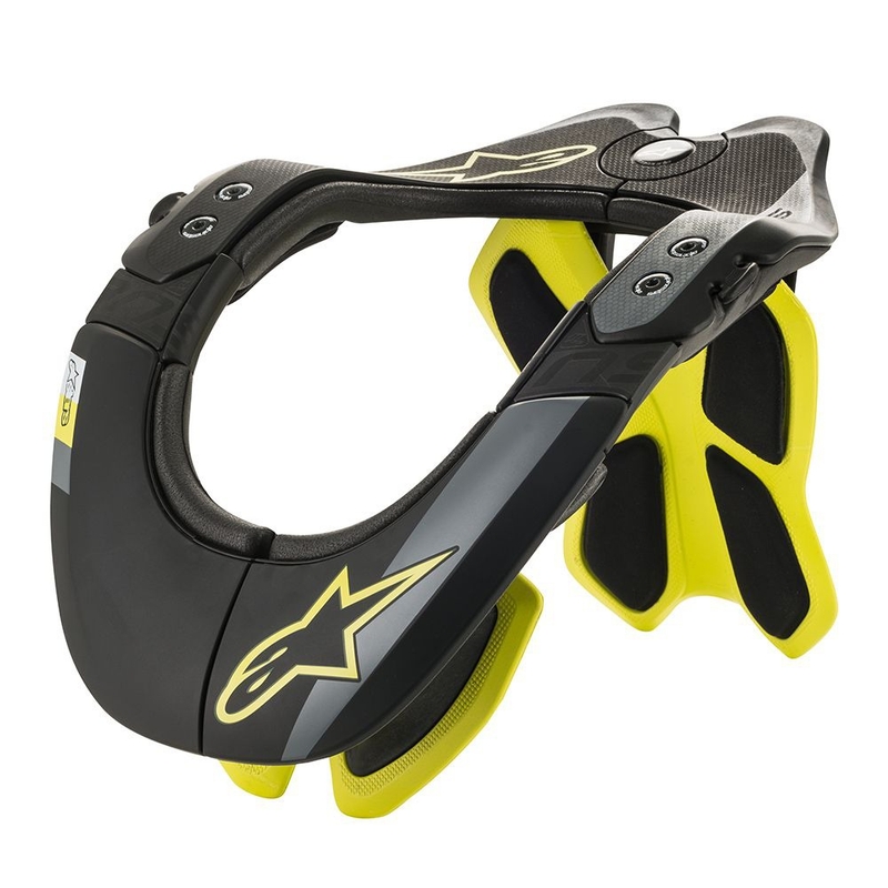 Протектор за врата Alpinestars BNS Tech-2 черно-жълт флуоресцентен