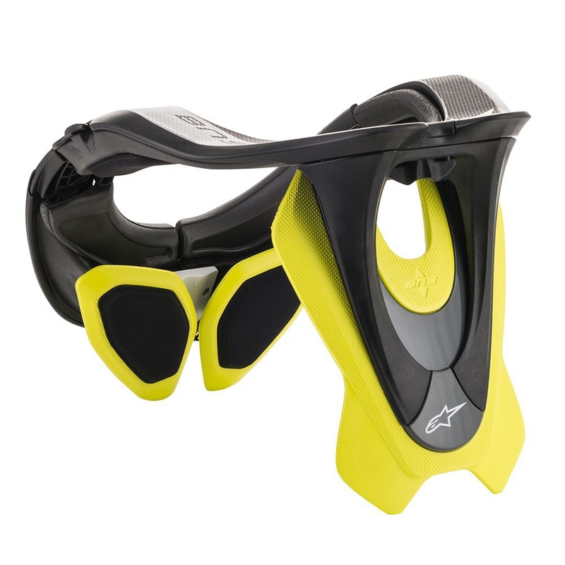 Протектор за врата Alpinestars BNS Tech-2 черно-жълт флуоресцентен