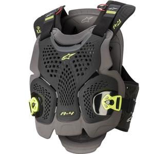 Протектор за гърди Alpinestars A-4 MAX черно-антрацитно-флуоресцентно жълто