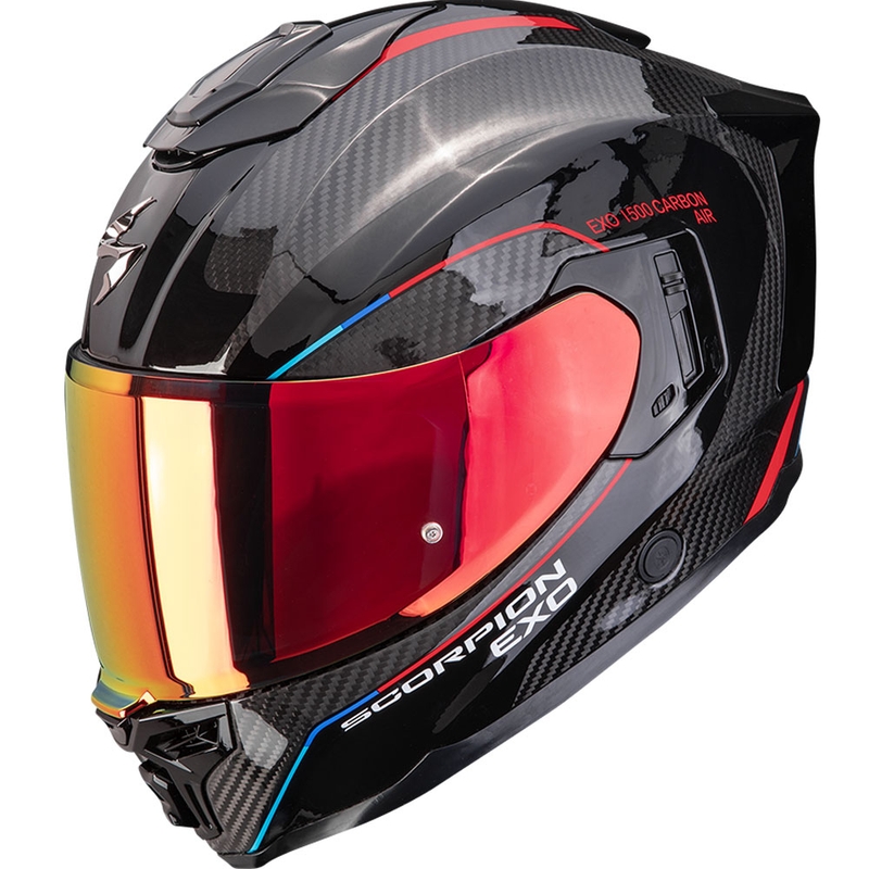 Scorpion EXO-1500 Carbon Air Mundi Мотоциклетна каска с пълно лице, черно-червена