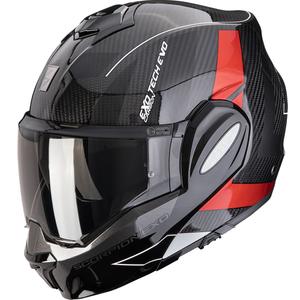 Scorpion EXO-TECH EVO Carbon CAD Мото каска с отваряща се конструкция, черно-червена