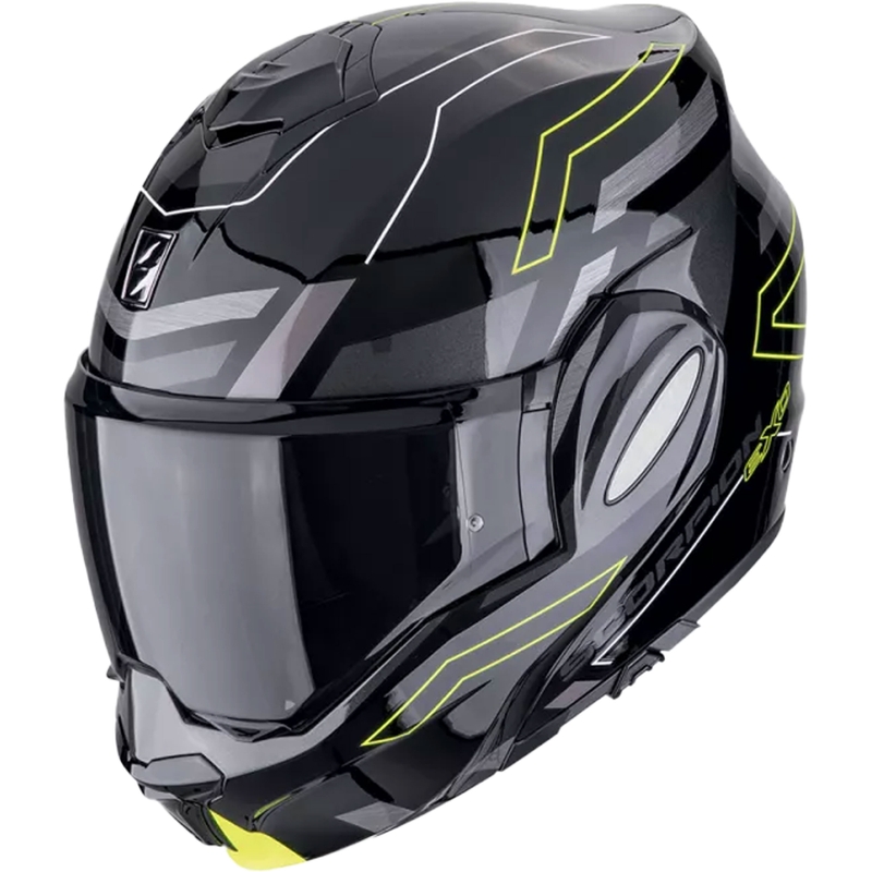 Сгъваема мотоциклетна каска Scorpion EXO-TECH EVO CONQUER черно-жълта