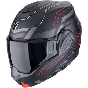 Сгъваема мотоциклетна каска Scorpion EXO-TECH EVO CONQUER матирана черно-червена