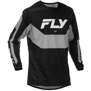FLY Racing Kinetic USA мотокрос фланелка черно-сива