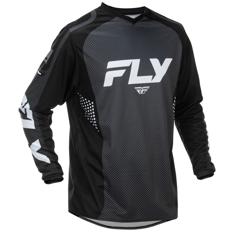 FLY Racing F-16 мотокрос фланелка черно-бяла