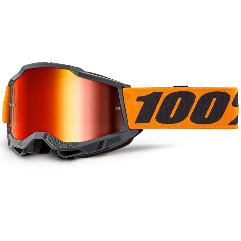 Мотокрос очила 100% Accuri 2 оранжеви с червен плексиглас