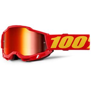 Мотокрос очила 100% Accuri 2 червени с червен плексиглас