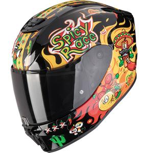 Детска мотоциклетна каска Scorpion EXO-JNR Air Yucatan, черно-жълто-червено