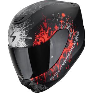 Scorpion EXO-391 Wolf каска за мотоциклет с пълно лице, матово черно-сребристо-червено