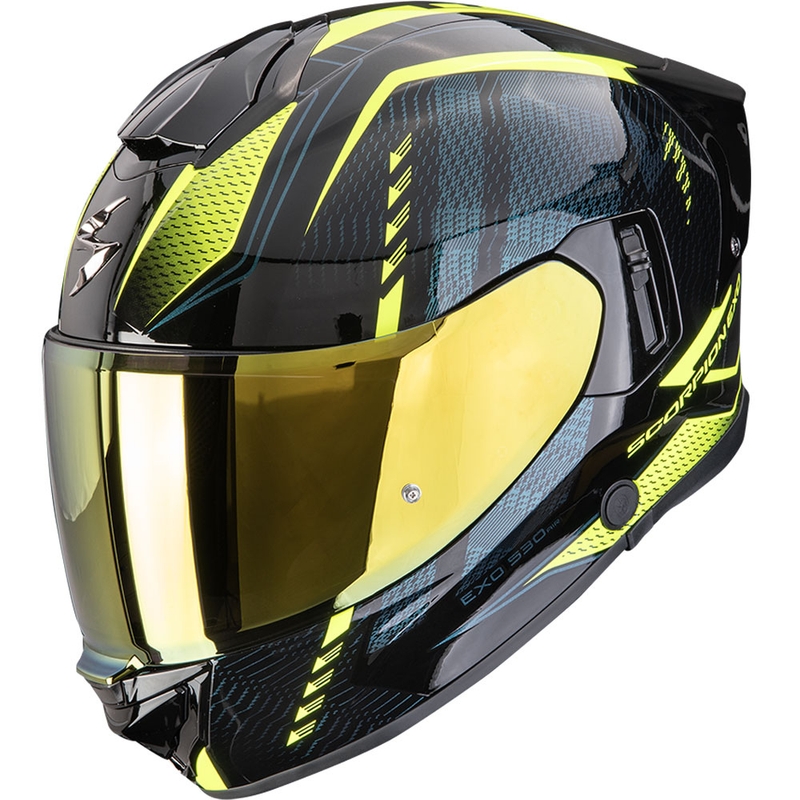 Scorpion EXO-530 Air Theras каска за мотоциклет с пълно лице, черно-флуоресцентно жълто
