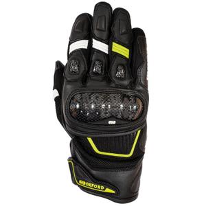 Мотоциклетни ръкавици Oxford RP-4S 3.0, черно-бяло-жълто