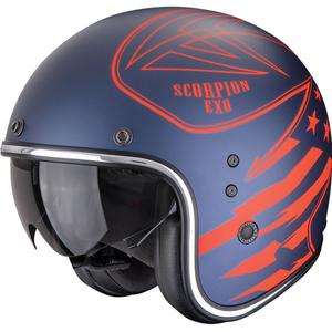 Scorpion Belfast Dawg Отворена Мотоциклетна Каска Матово Синьо-Червена