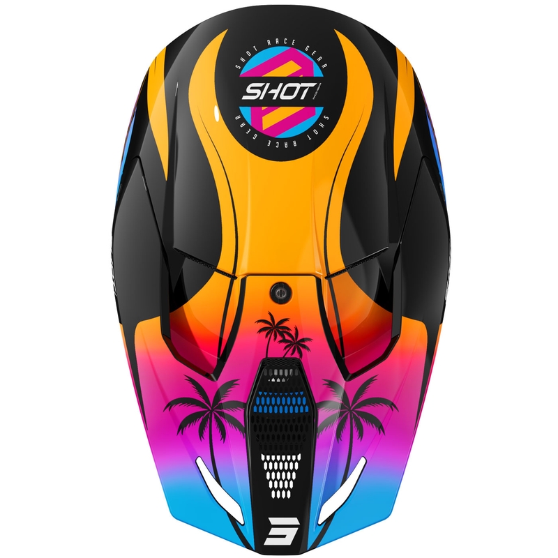 Мотокрос каска Shot Furious Miami, лъскаво оранжева