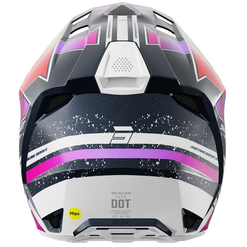 Мотокрос каска Shot Lite Racing, перлено синьо-флуоресцентно жълто