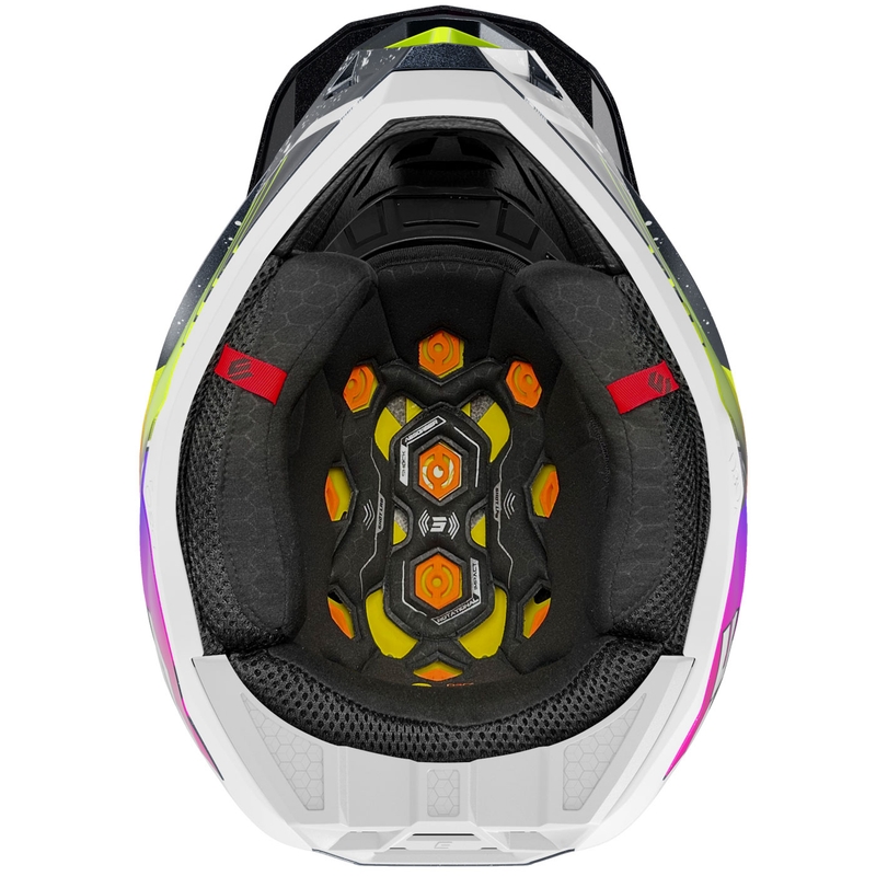 Мотокрос каска Shot Lite Racing, перлено синьо-флуоресцентно жълто
