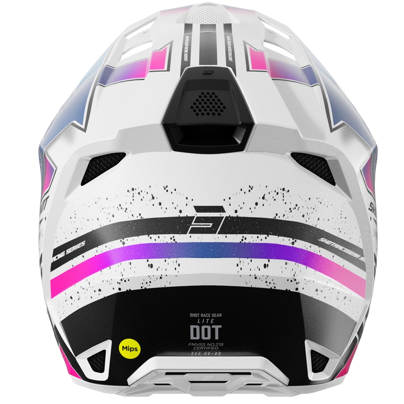 Мотокрос каска Shot Lite Racing перлено бяло-розово