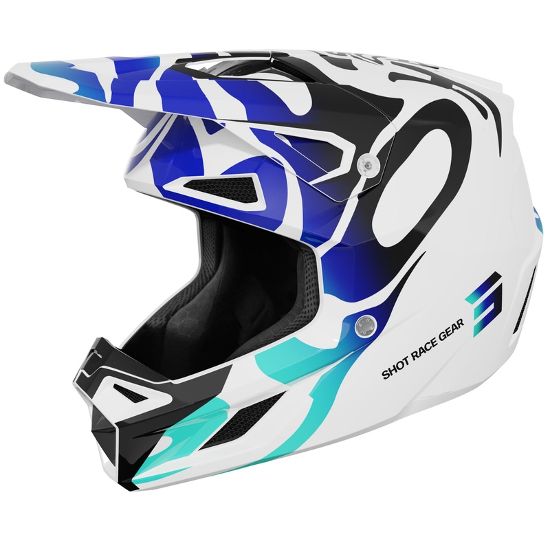Мотокрос каска Shot Speed Ghost, лъскаво синя