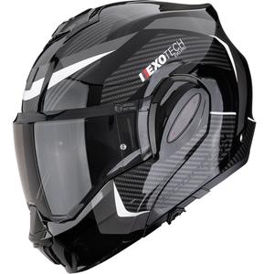 Scorpion EXO-TECH EVO PRO Accuti Мото каска с отваряща се дръжка, черно-сребриста