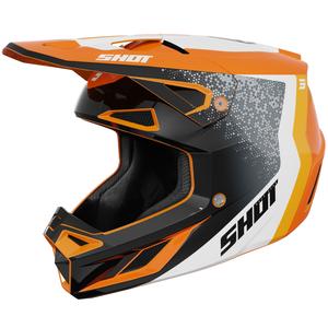 Мотокрос каска Shot Speed Hybrid, лъскаво оранжева