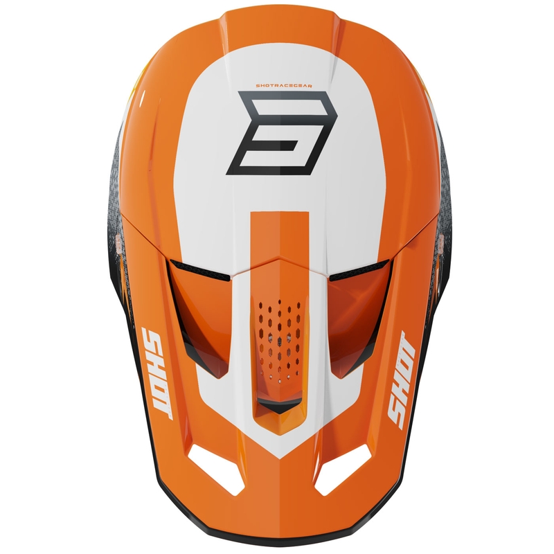 Мотокрос каска Shot Speed Hybrid, лъскаво оранжева