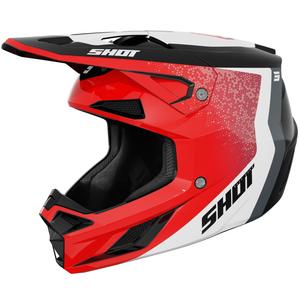 Мотокрос каска Shot Speed Hybrid, лъскаво червена