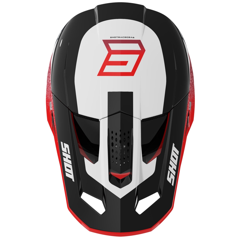 Мотокрос каска Shot Speed Hybrid, лъскаво червена