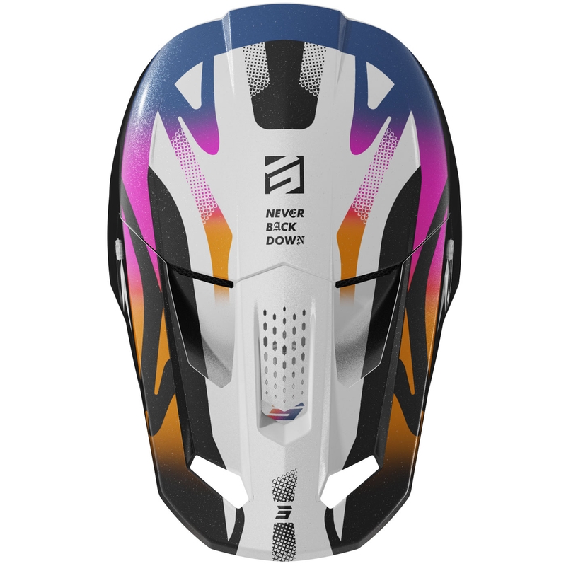 Мотокрос каска Shot Speed Wave перлено черно-бяла
