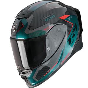 Мотоциклетна каска Scorpion EXO-R1 EVO II Carbon Air Propel, черно-зелена