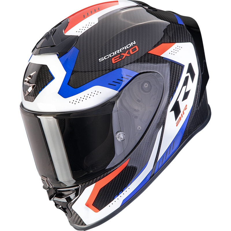 Scorpion EXO-R1 EVO II Carbon Air Propel каска за мотоциклет с пълно лице, черно-бяло-червено