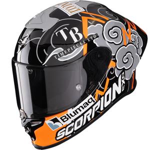 Scorpion EXO-R1 EVO Air FIM RACING #1 Реплика Aron 2024 Мотоциклетна каска с пълно лице, черно-оранжево-сива