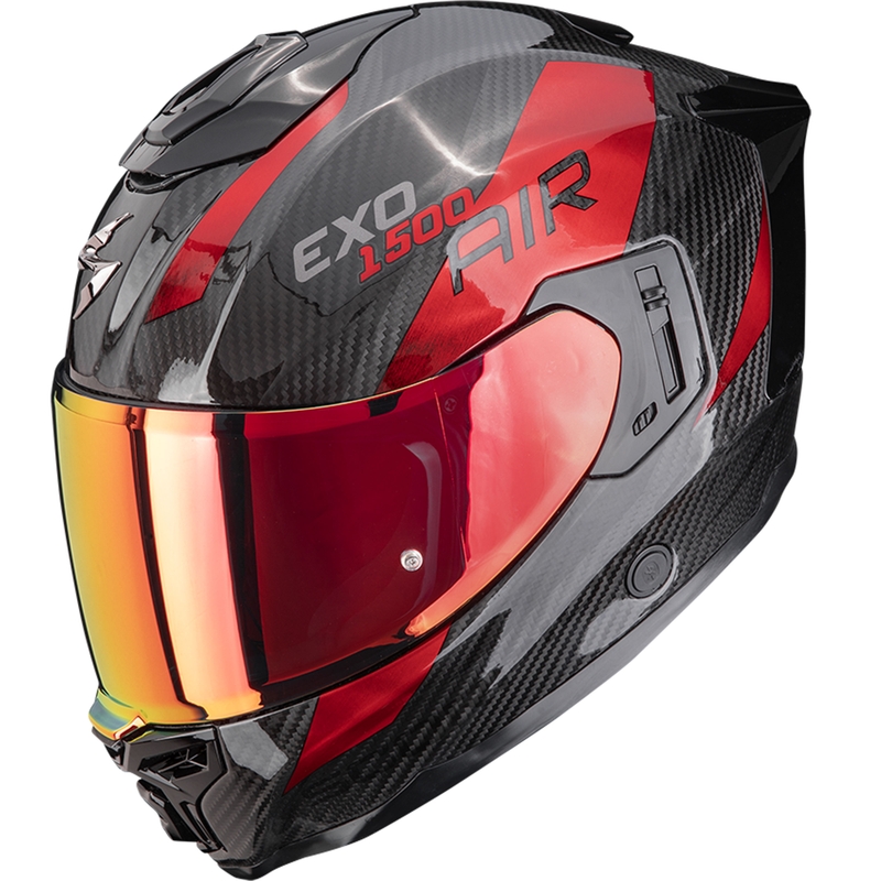 Scorpion EXO-1500 Carbon Air Platted каска за мотоциклет с пълно лице, черно-червена