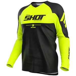 Мотокрос фланелка Shot Draw Private, флуоресцентно жълта