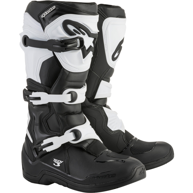 Alpinestars Tech 3 черно-бели ботуши за мотоциклет
