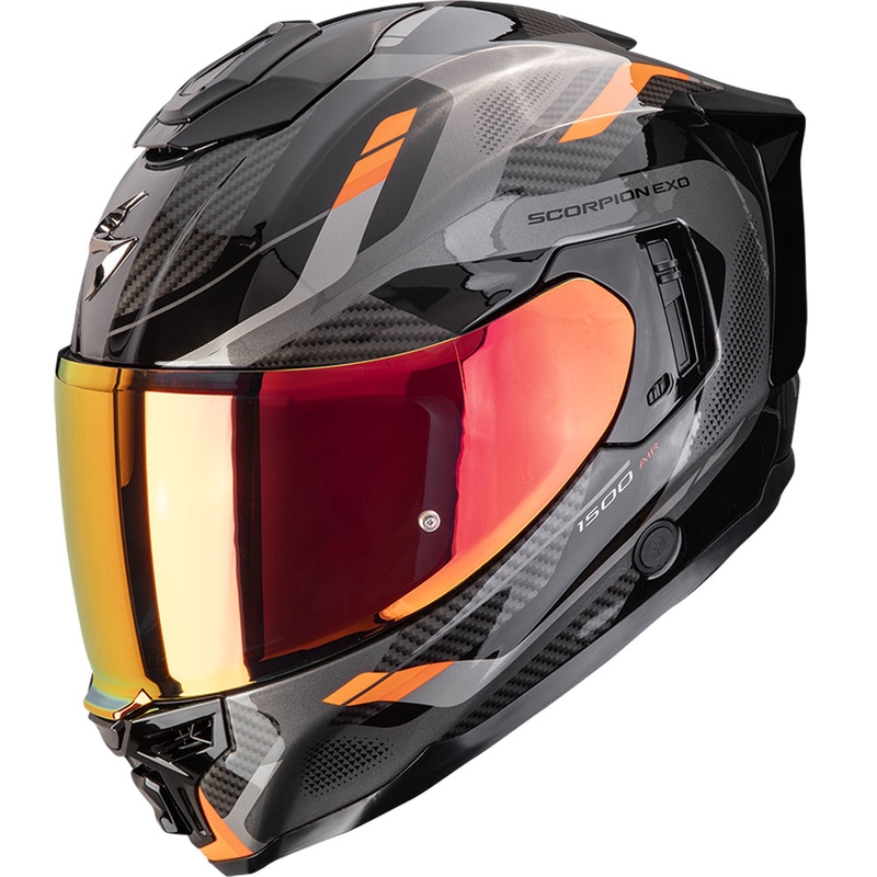 Scorpion EXO-1500 Air Sleek каска за мотоциклет с пълно лице, черно-оранжева