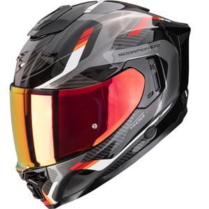 Scorpion EXO-1500 Air Sleek каска за мотоциклет с пълно лице, черно-червена