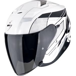Scorpion EXO-Z1 VUE отворена мотоциклетна каска бяло-черно-сребристо