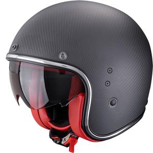 Scorpion Belfast EVO Carbon Solid Мотоциклетна каска с отворено лице, матово черно-червено