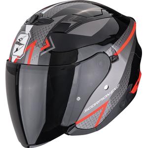 Scorpion EXO-230 Loop отворена мотоциклетна каска, металик черно-червена
