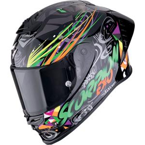 Интегрална каска за мотоциклет Scorpion EXO-R1 EVO II AIR SAVAGE черно-зелено-оранжева