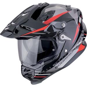 Ендуро каска Scorpion ADF-9000 Air Feat черно-сребристо-червена