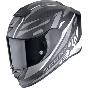 Интегрална мотоциклетна каска Scorpion EXO-R1 EVO CARBON AIR RUNNER матово черно и бяло