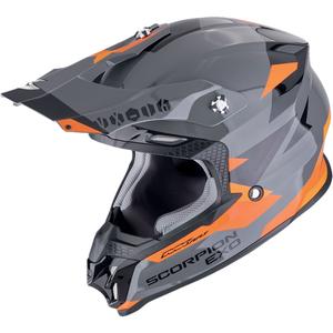 Мотокрос каска Scorpion VX-16 EVO AIR ROD сиво-оранжева