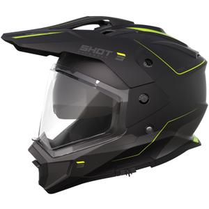 Каска за ендуро мотоциклет Shot Trek Max Vision Rally, матово черно-флуоресцентно жълто